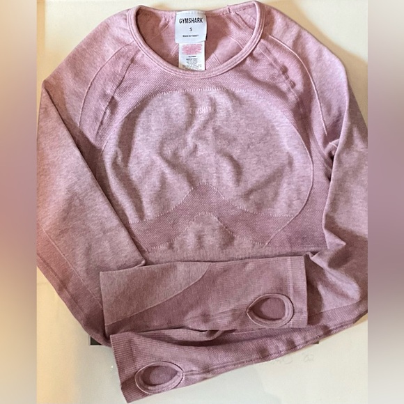 GYMSHARK Pink Flex Sports Long Sleeved Crop Top Size Small - Picture 4 of 7